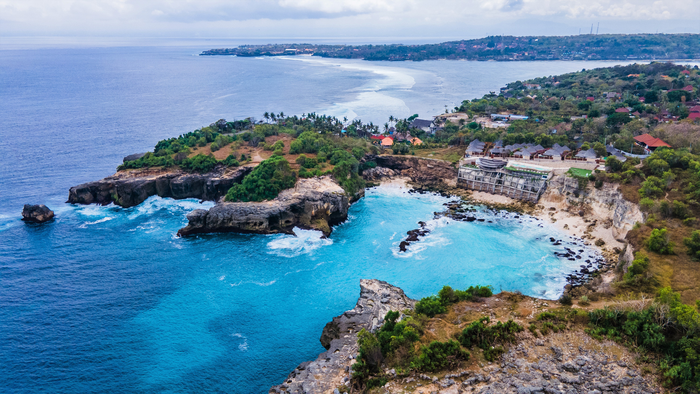 Aerial View of Indonesian Bay